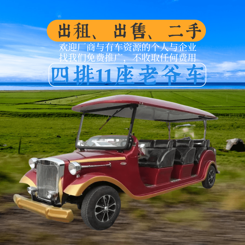 山东鑫华凯4排11座铁壳老爷车出售