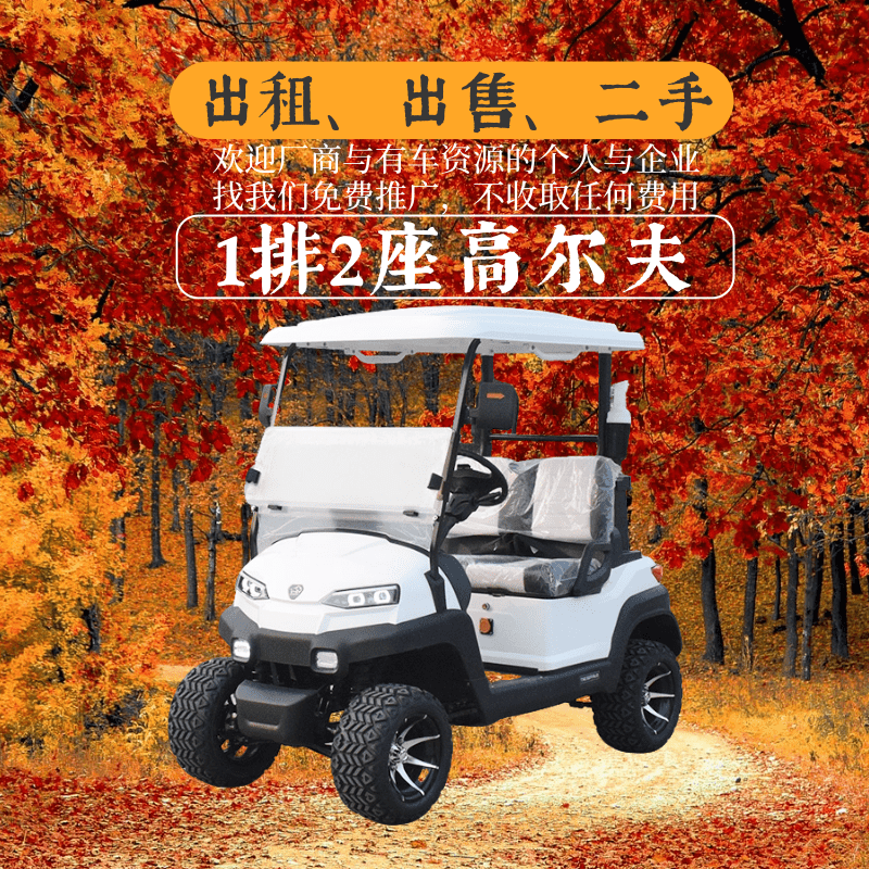 天津中宜，中菲宜达1排2座白色高尔夫球车出租